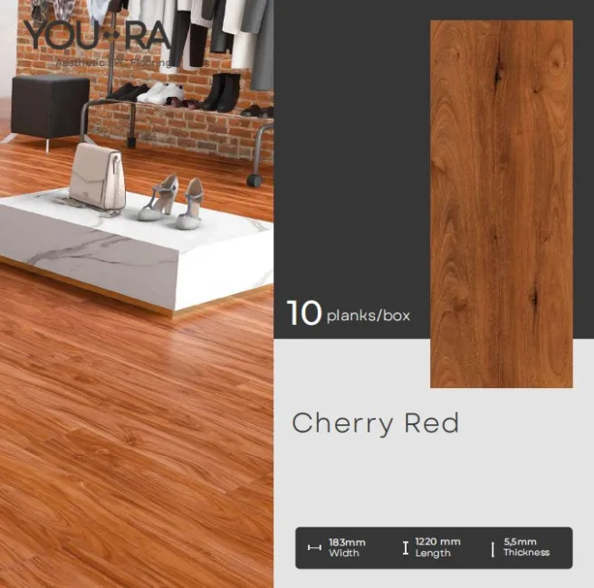 Lantai SPC 55mm YouRa Cherry Red