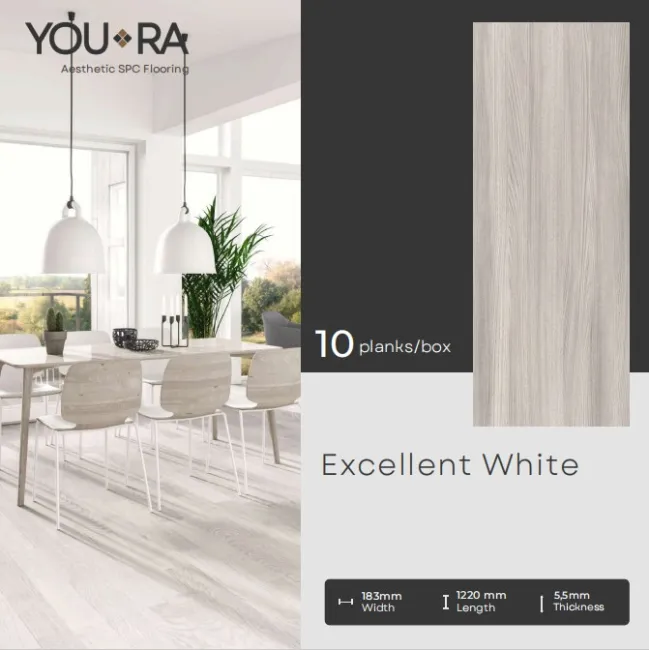 Lantai SPC 55mm YouRa Excellent White