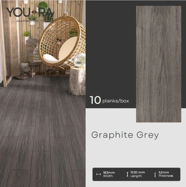 Lantai SPC 55mm YouRa Graphite Grey
