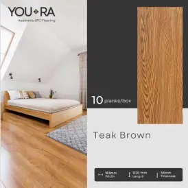 Lantai SPC 55mm YouRa Teak Brown
